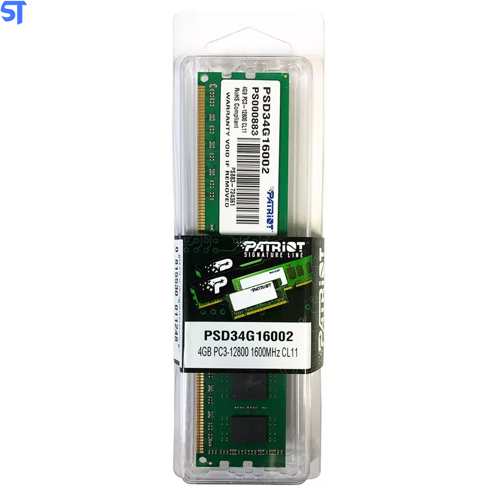 Memória RAM Patriot 4GB  DDR3 -1600mhz / 1x4GB - (PSD34G16002 SL)